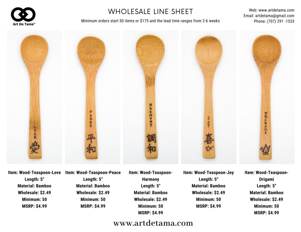 Wooden Teaspoon Line Sheet