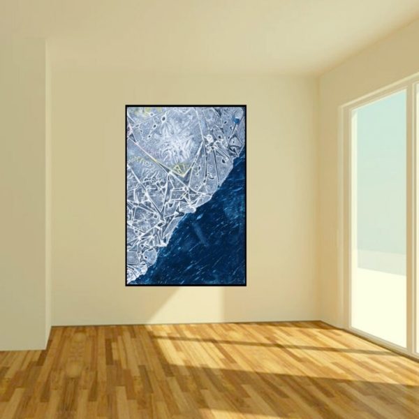 A sea ice painting on the white wall