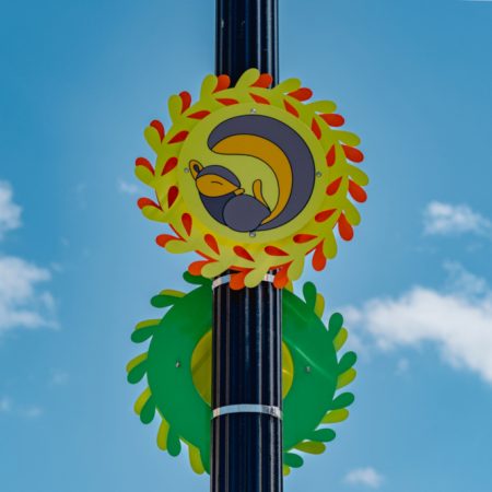 Public art sculpture in Washington D.C., 'Eastern Fox Squirrel Sculpture' for 'Endangered Animals Project' by Tamao Nakayama, commissioned by CHAW